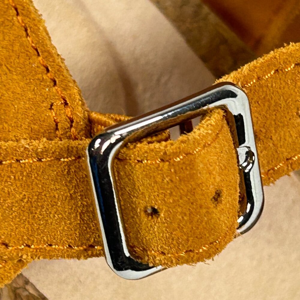 Clarks Orange Suede Wedge Sandals - Picture 9 of 12